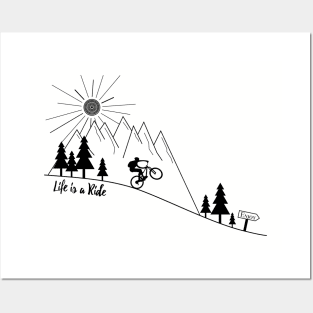 Cycling Mountain Bike Bicycle Mountains Gift Posters and Art